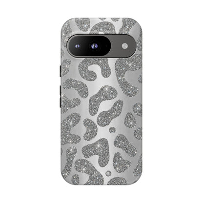 Silver Glitter Leopard Tough Case