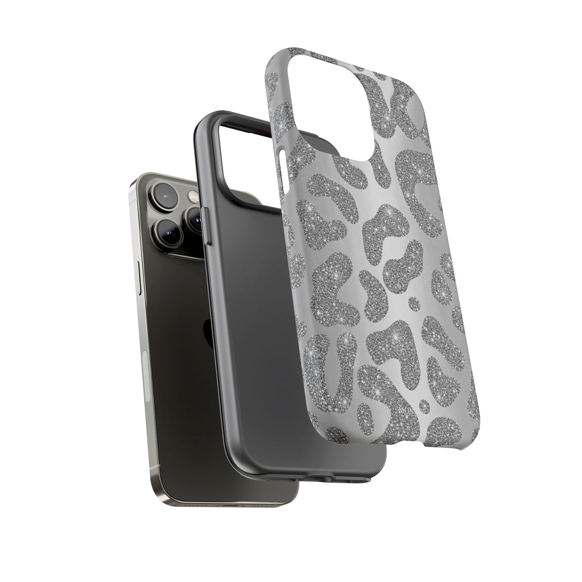 Silver Glitter Leopard Tough Case
