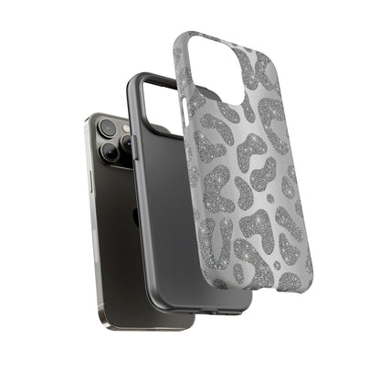 Silver Glitter Leopard Tough Case
