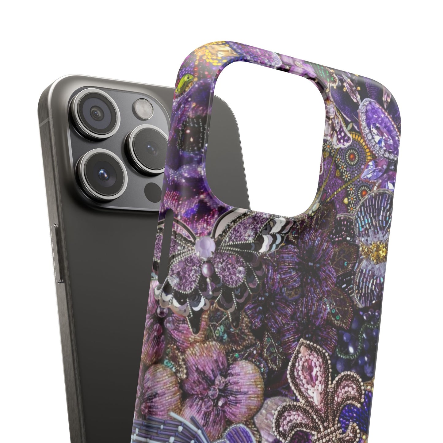 Purple Floral Butterfly Case