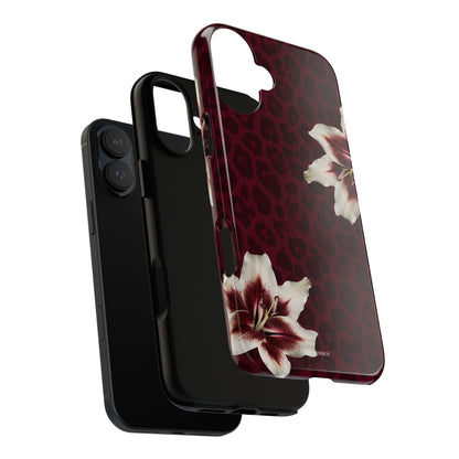 Burgundy Lily Leopard Tough Case