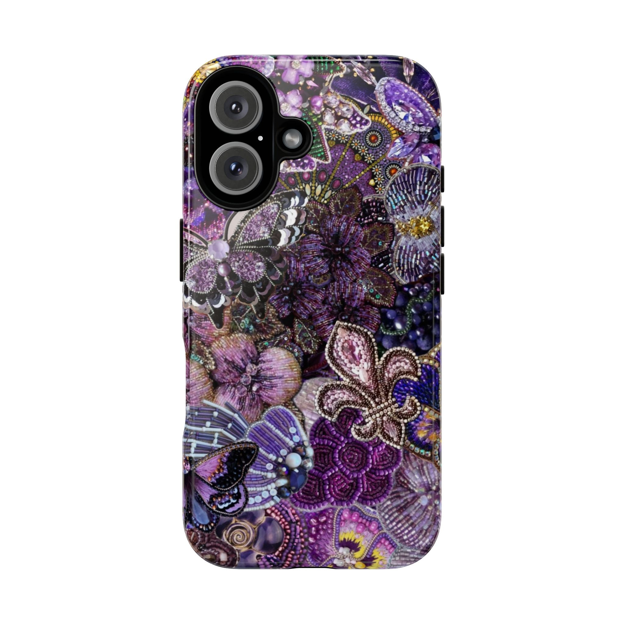 Purple Fleur-de-Lis Floral Tough Phone Case