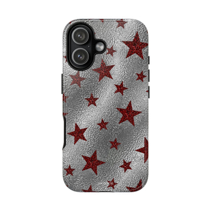 Silver Red Starry Tough Case