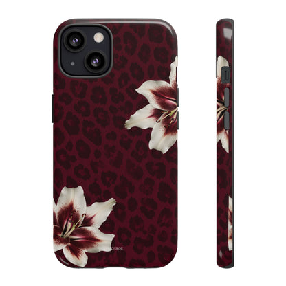 Burgundy Lily Leopard Tough Case