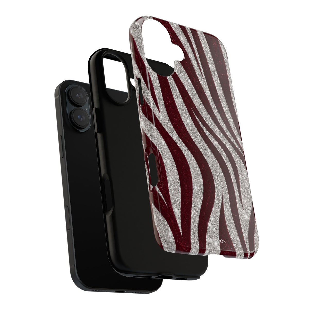 Burgundy Zebra Glitter Tough Case