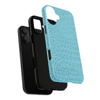 Croc Embossed Turquoise Phone Case