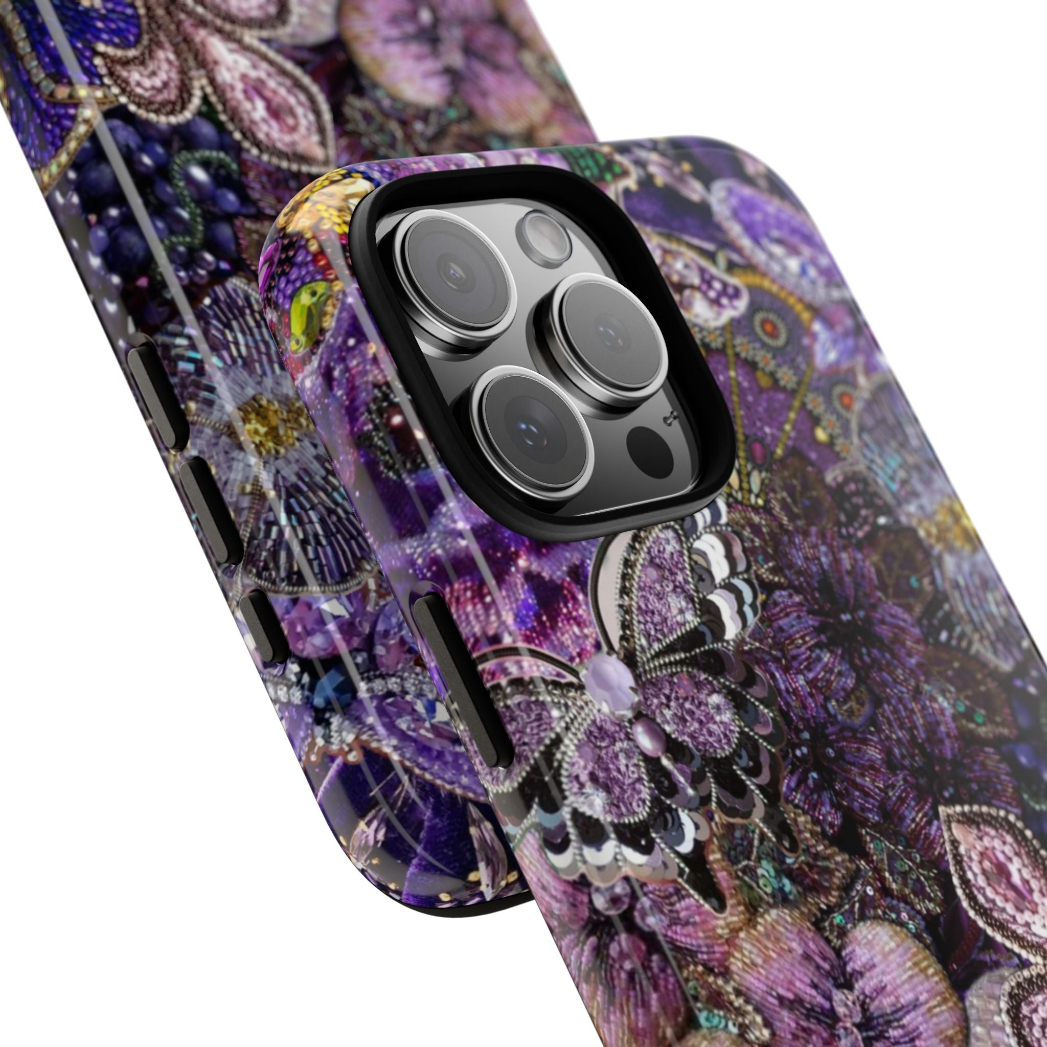 Purple Fleur-de-Lis Floral Tough Phone Case