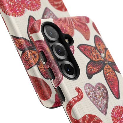 Floral & Heart Pattern Tough Case