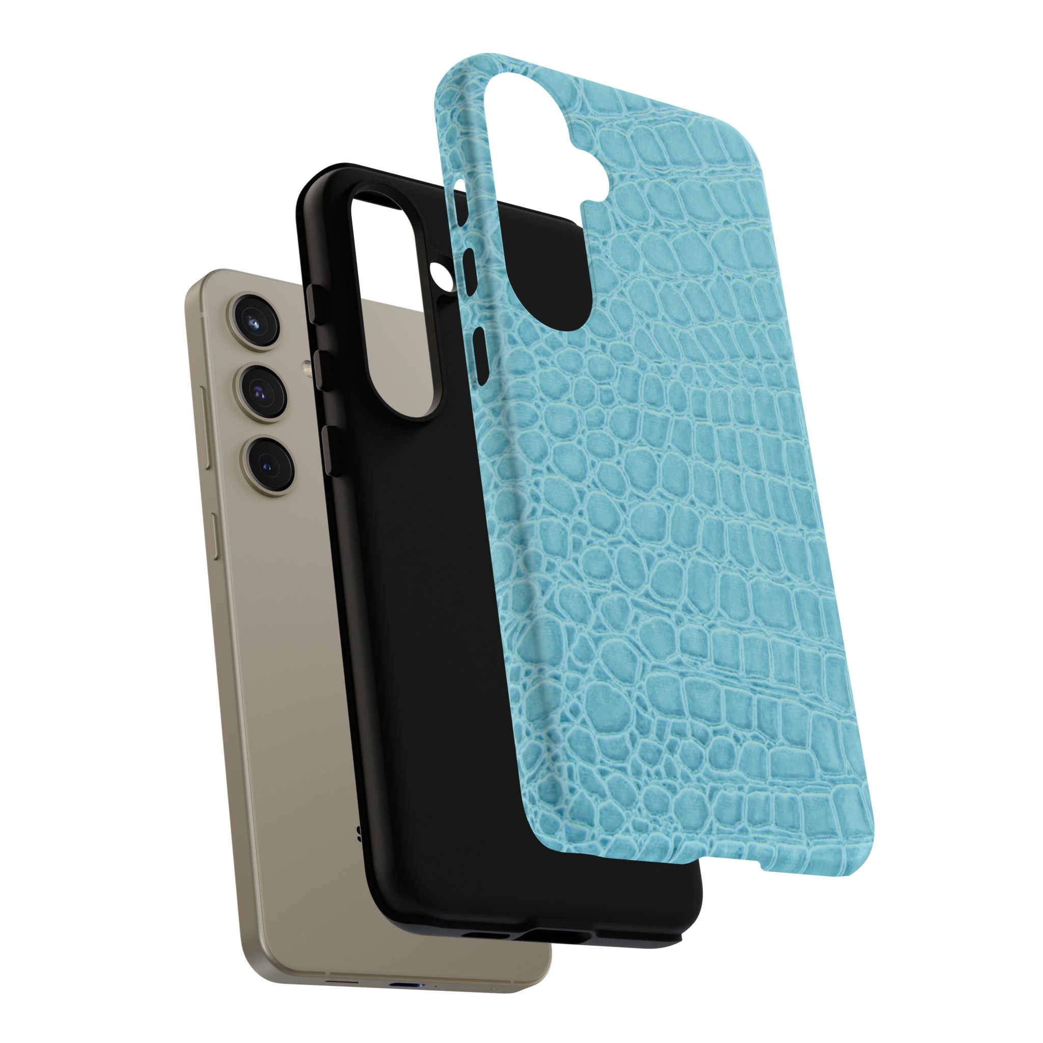Croc Embossed Turquoise Phone Case