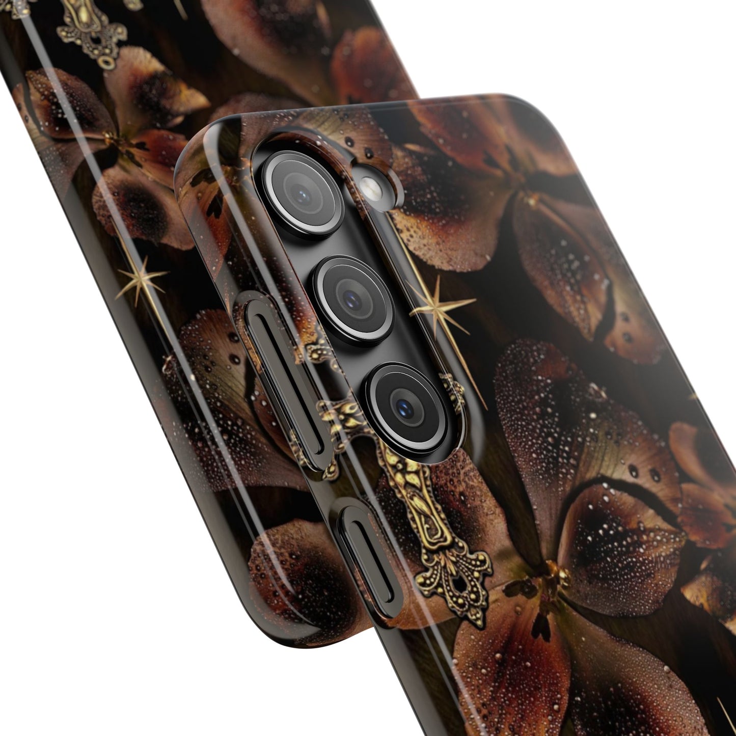 Brown Floral Cross Case