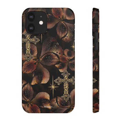 Brown Floral Cross Case