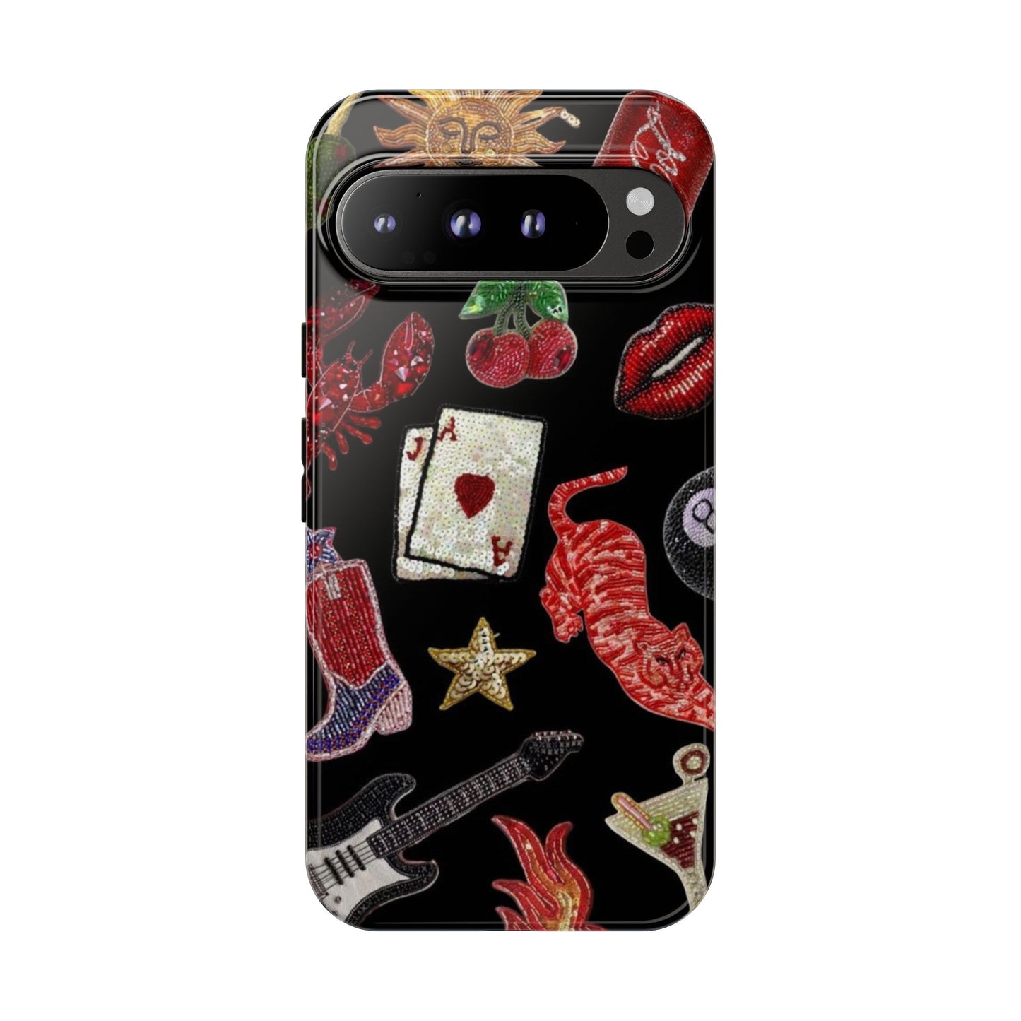 Retro Patch Motif Tough Case