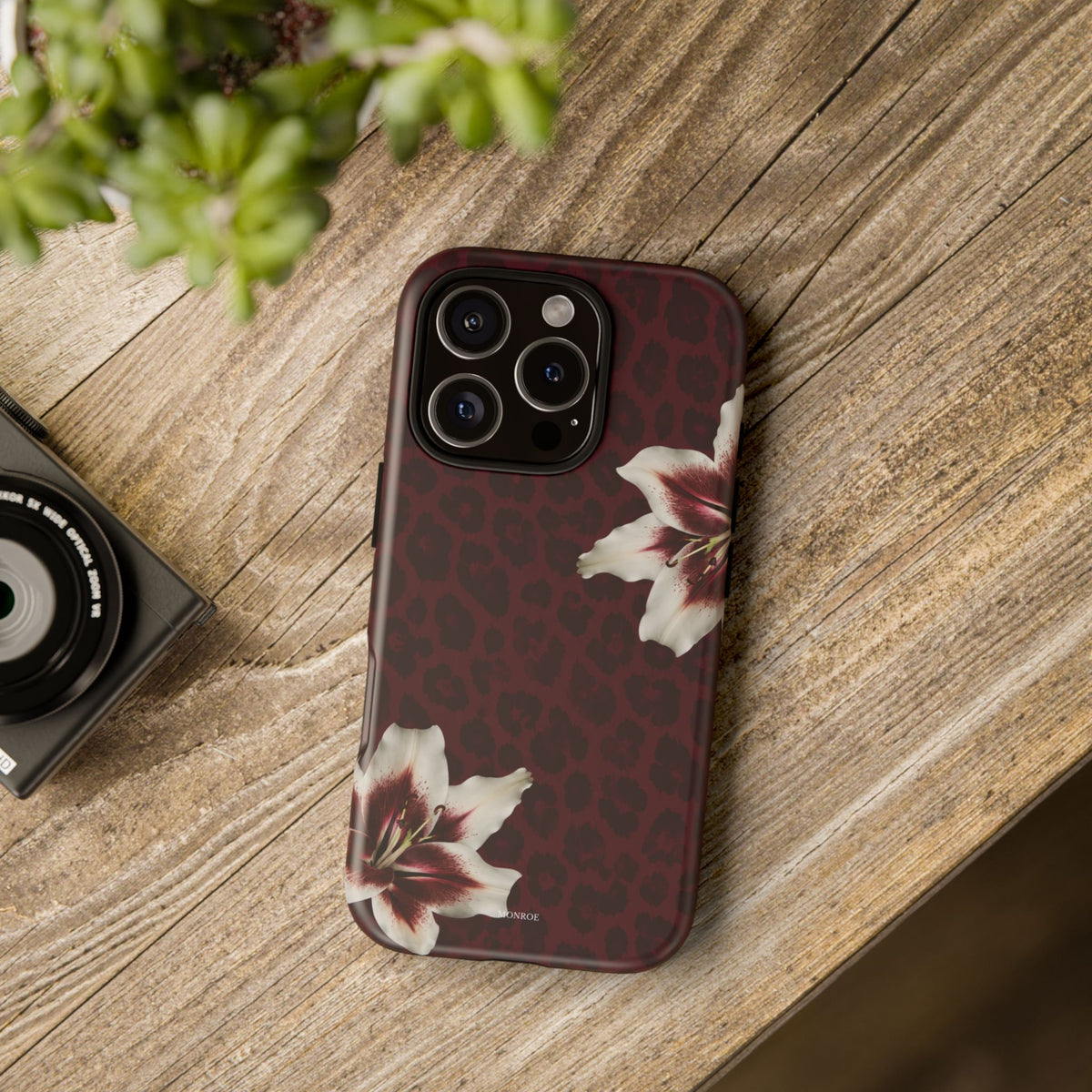Burgundy Lily Leopard Tough Case