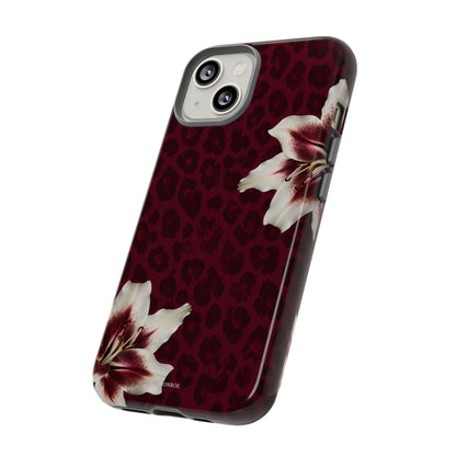 Burgundy Lily Leopard Tough Case