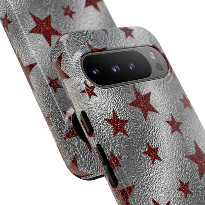 Silver Red Starry Tough Case