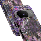 Purple Fleur-de-Lis Floral Tough Phone Case