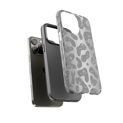 Silver Glitter Leopard Tough Case