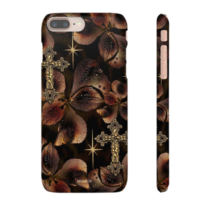 Brown Floral Cross Case