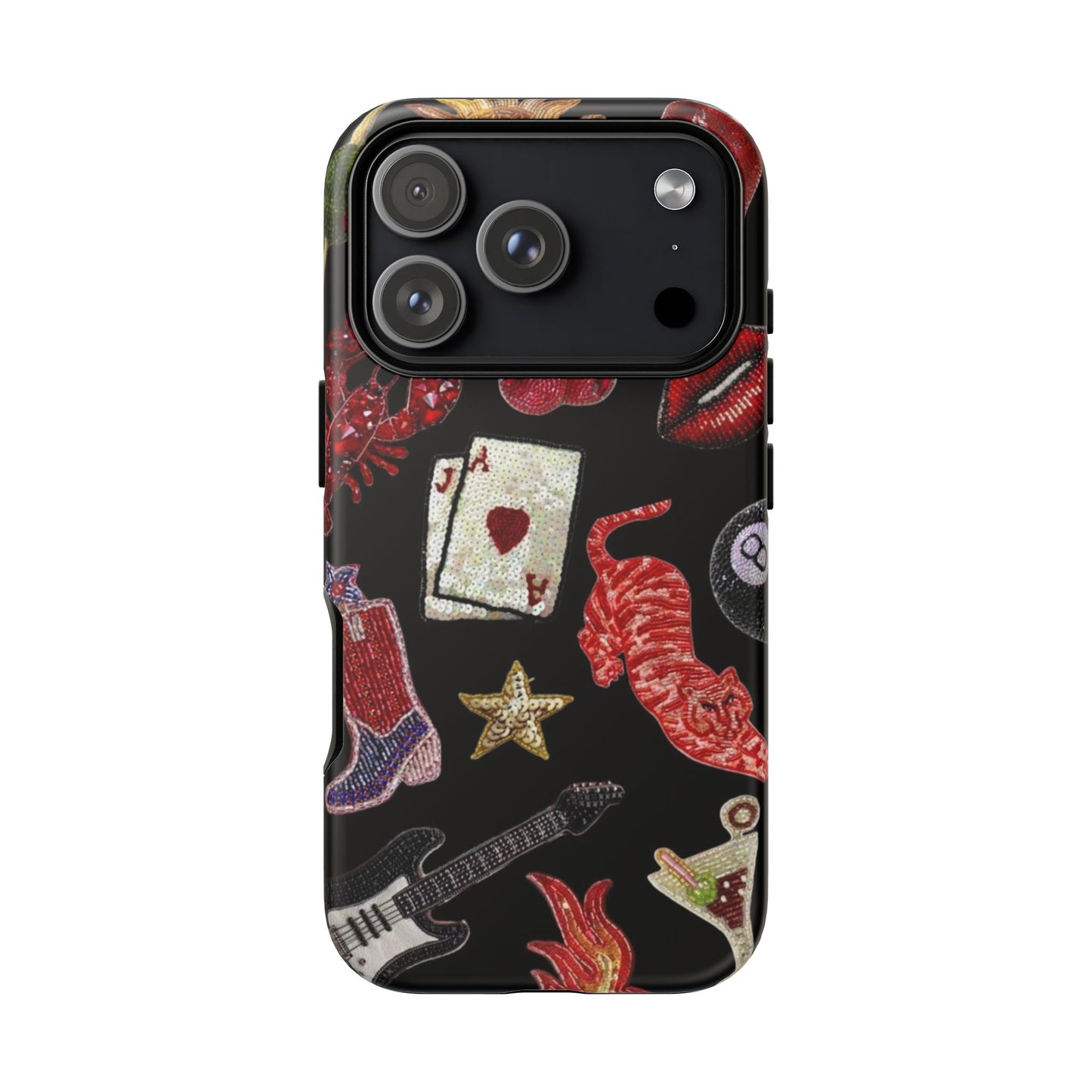Retro Patch Motif Tough Case