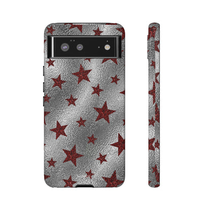 Silver Red Starry Tough Case