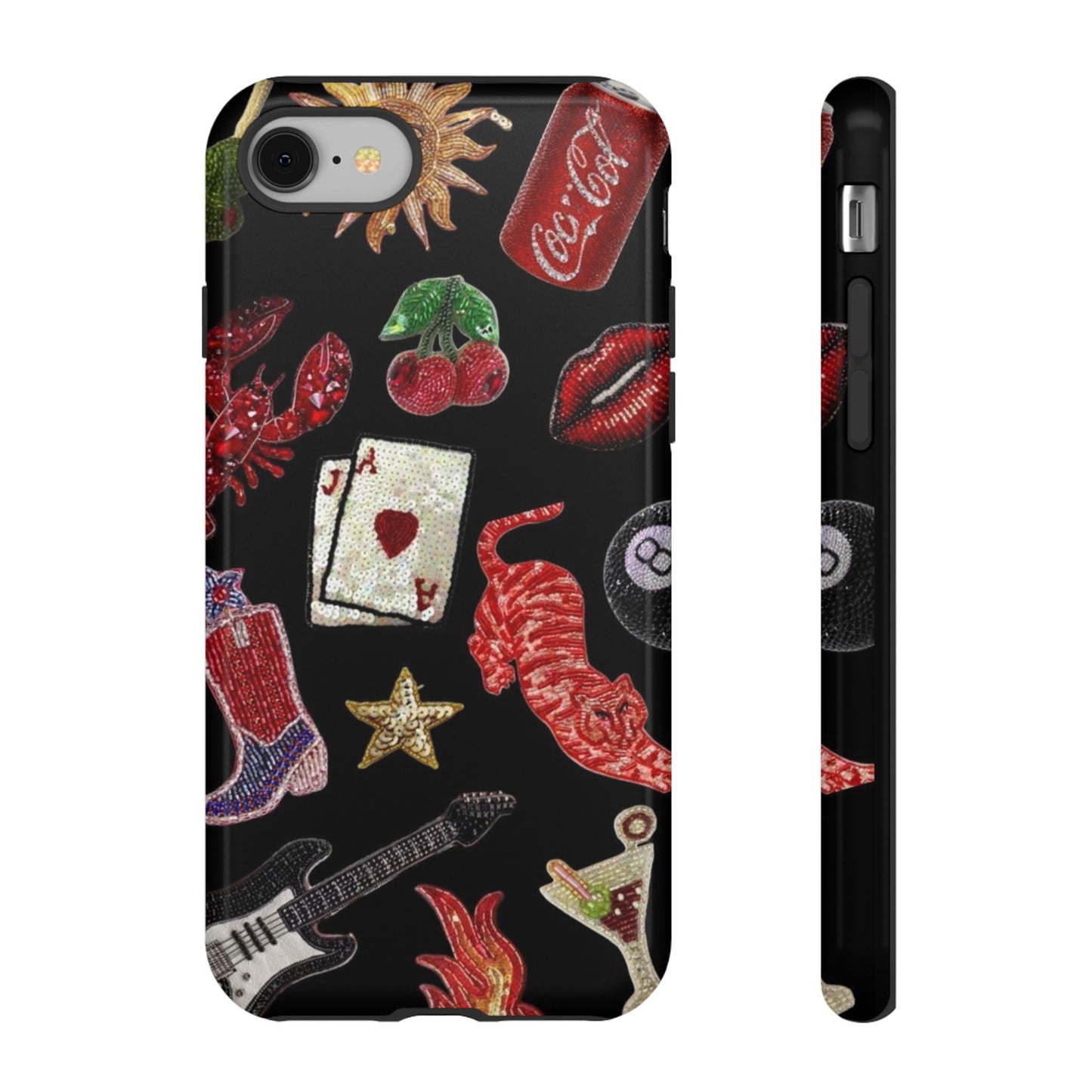 Retro Patch Motif Tough Case