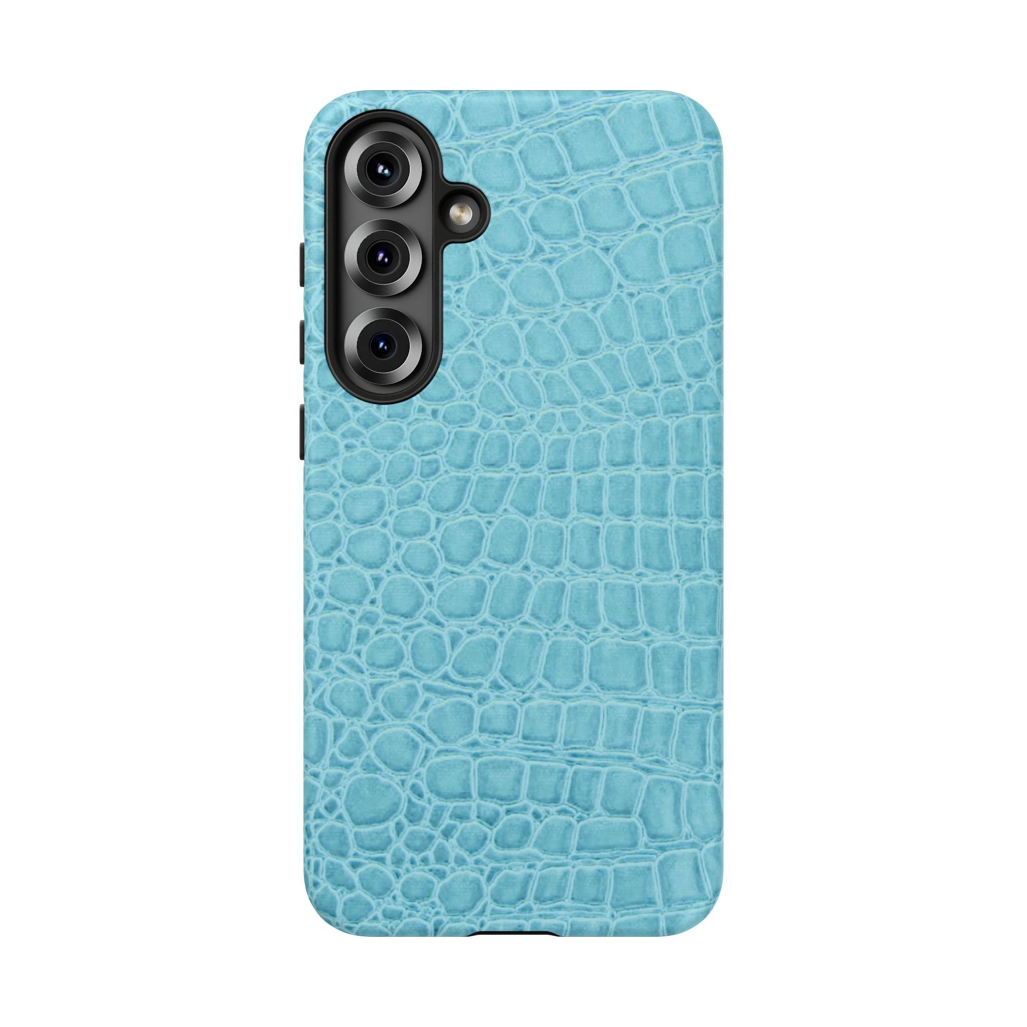 Croc Embossed Turquoise Phone Case