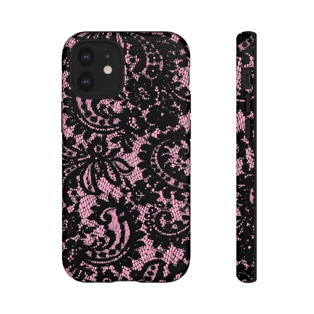 Pink Lace Pattern Tough Phone Case