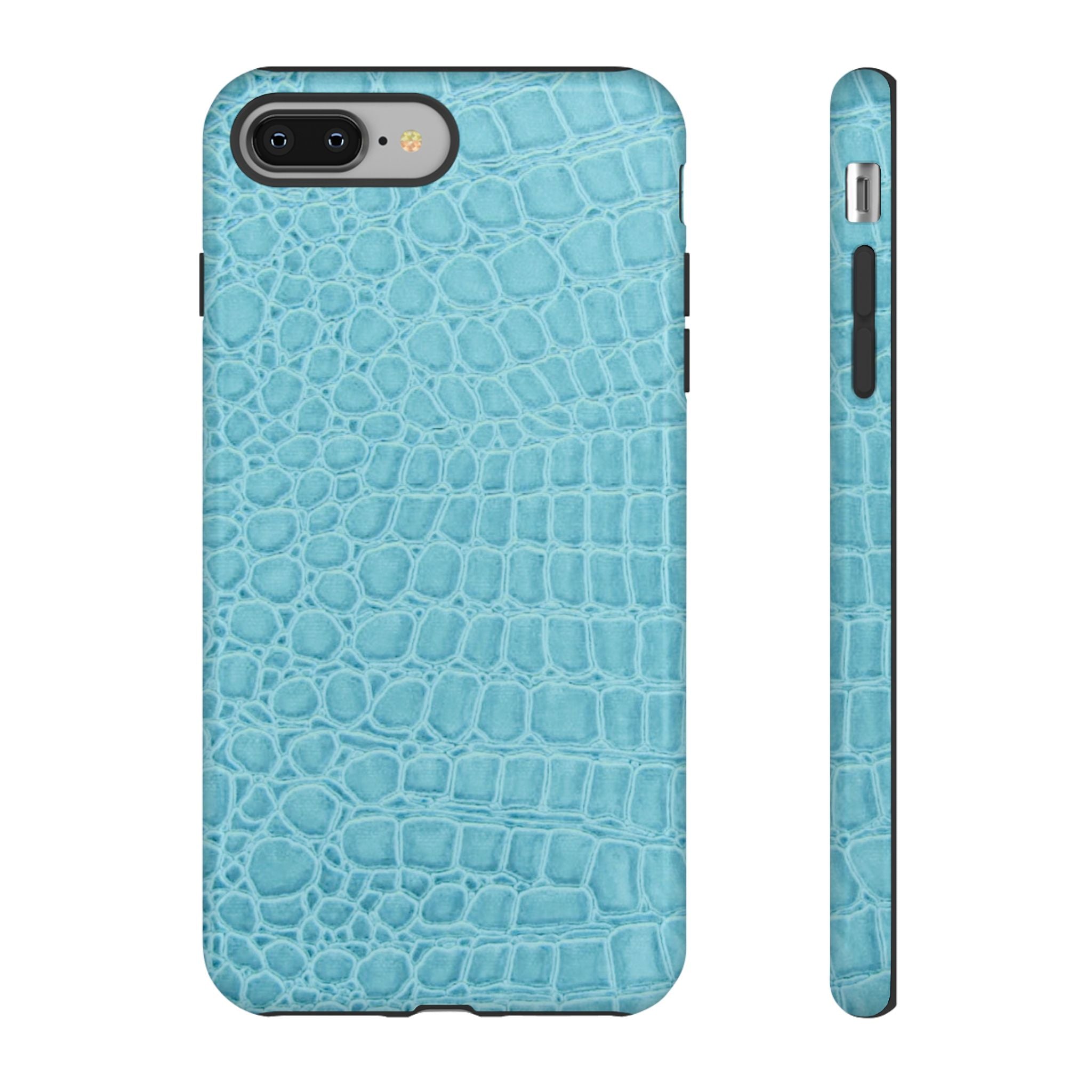 Croc Embossed Turquoise Phone Case