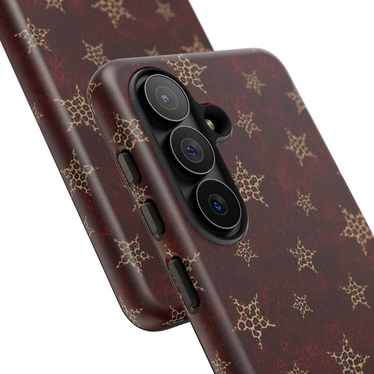 Burgundy Leopard Star Tough Case