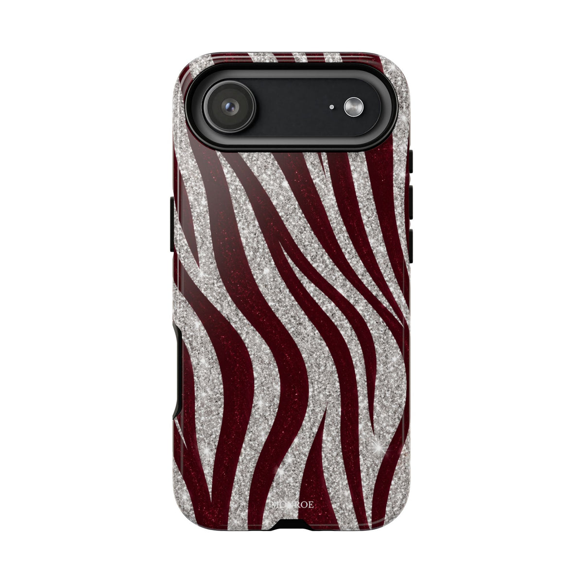 Burgundy Zebra Glitter Tough Case