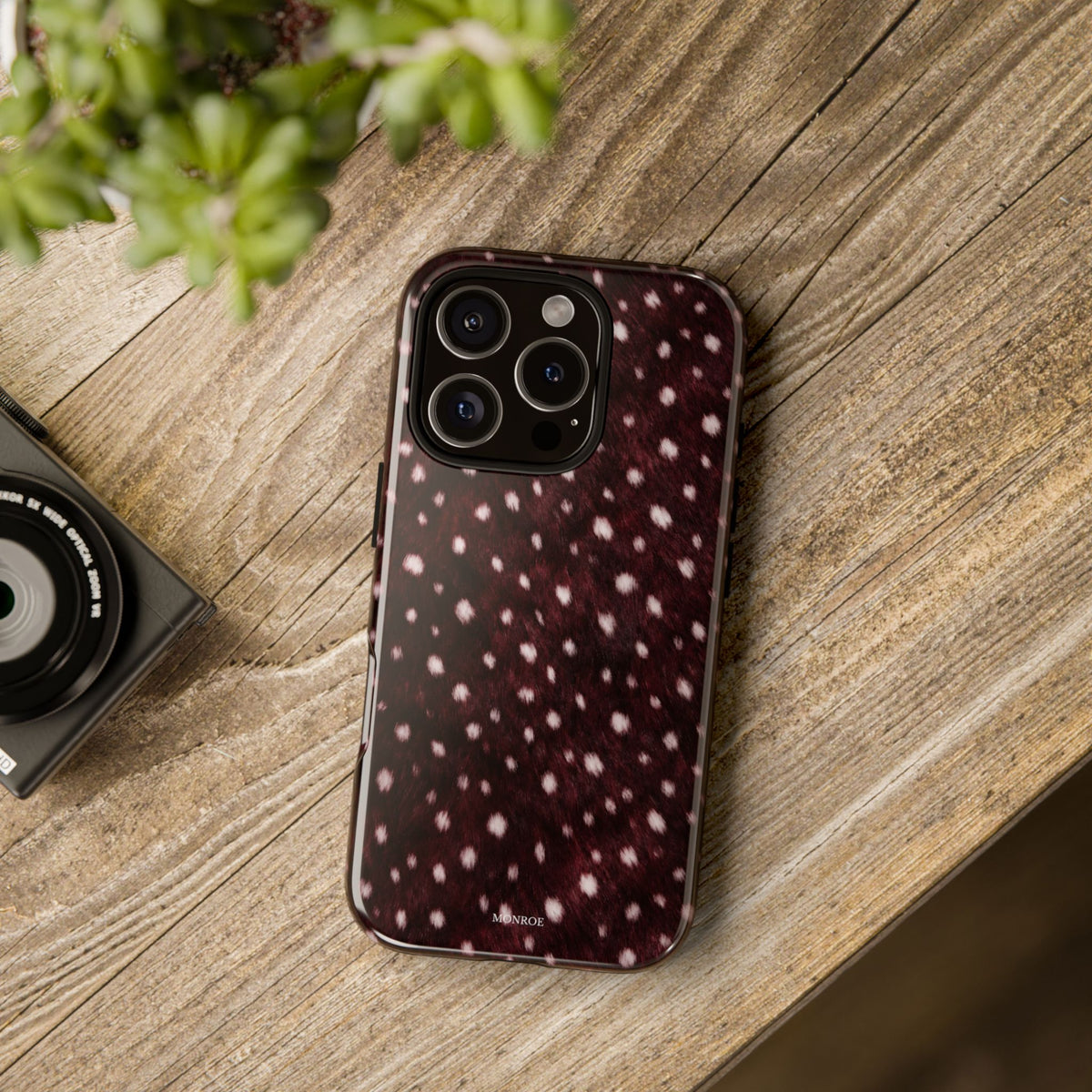 Burgundy Spotted Fur Tough Case