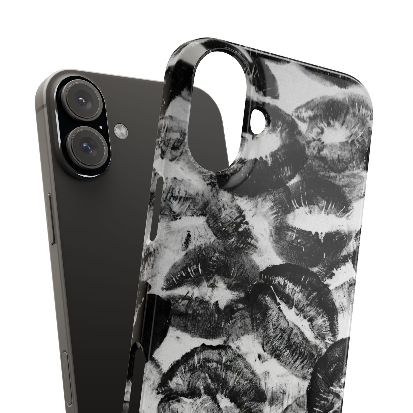 Black & White Kiss Print Case