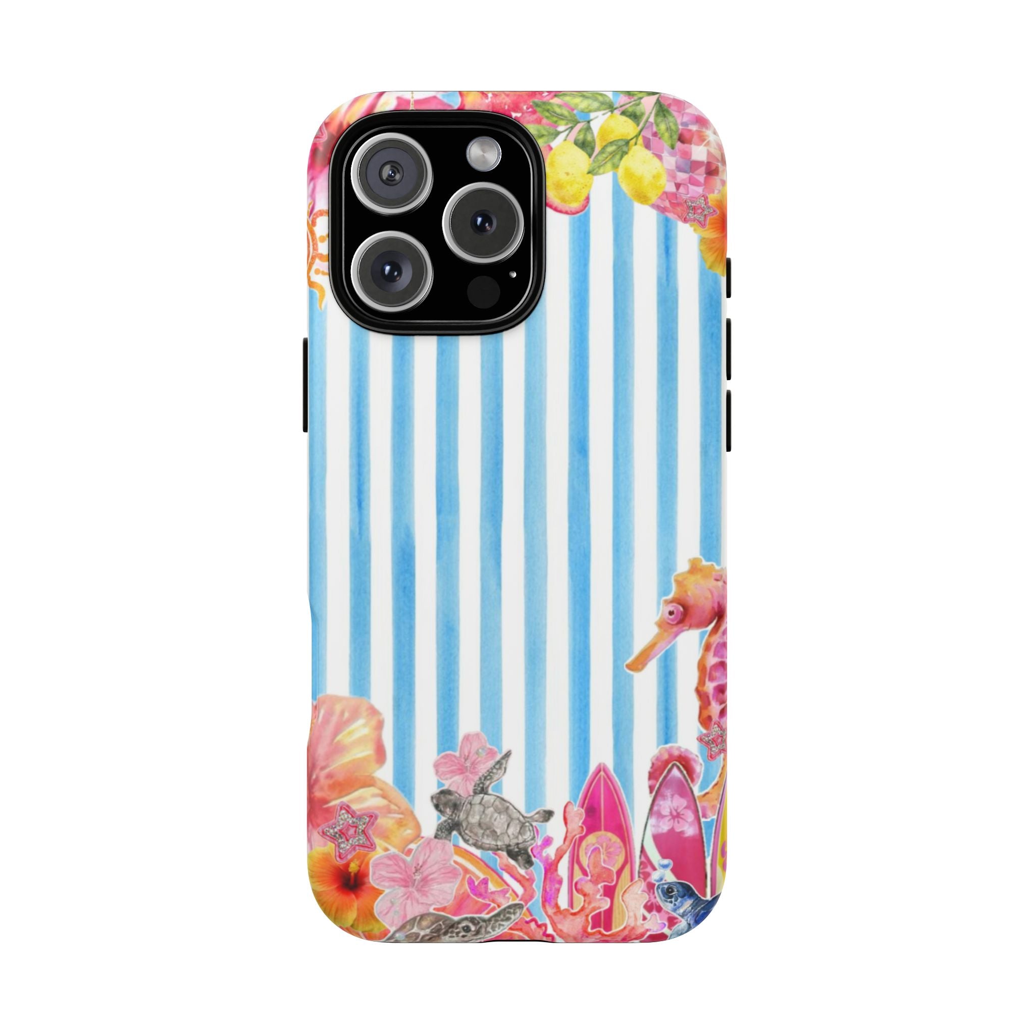 Beach Blue Striped Tough Phone Case