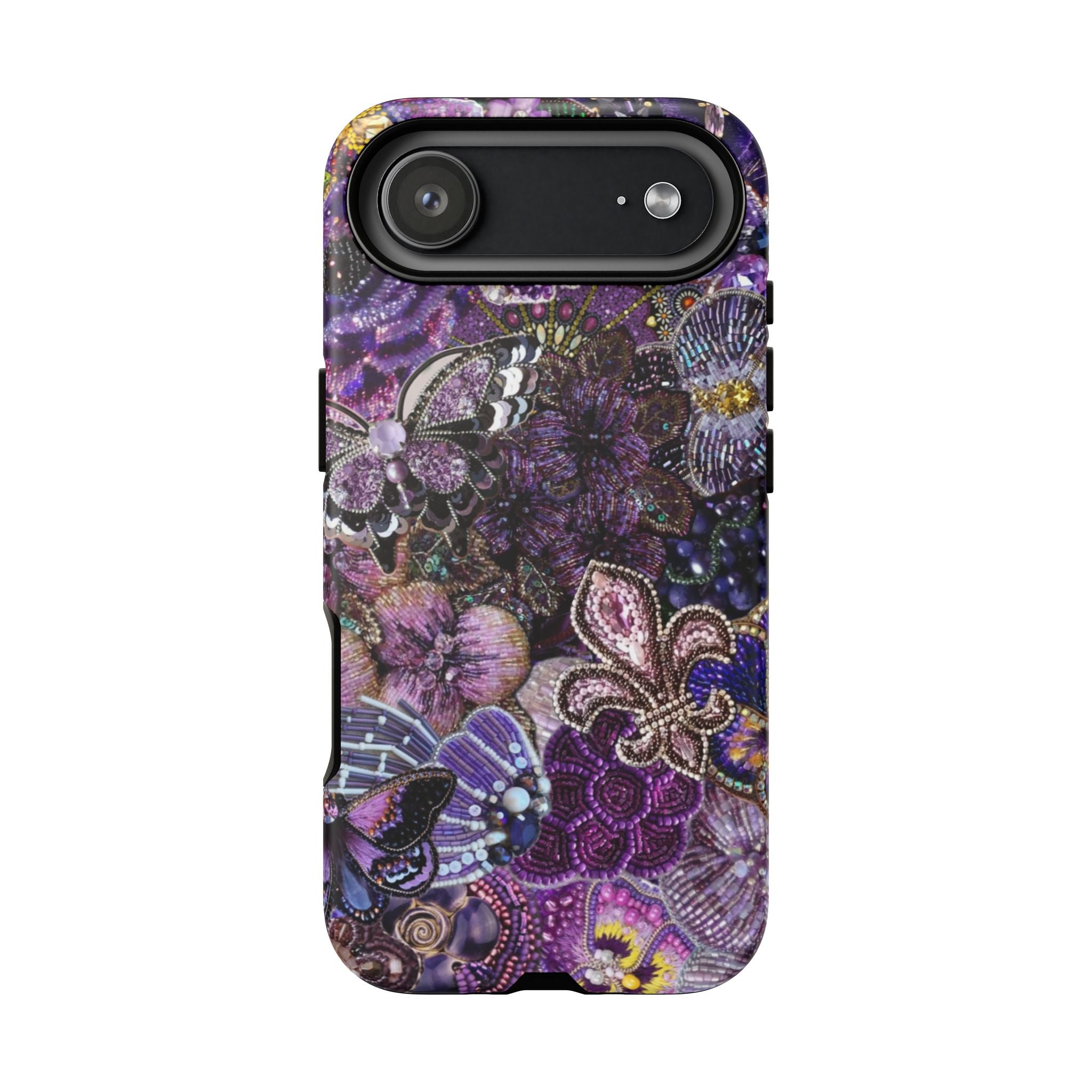 Purple Fleur-de-Lis Floral Tough Phone Case