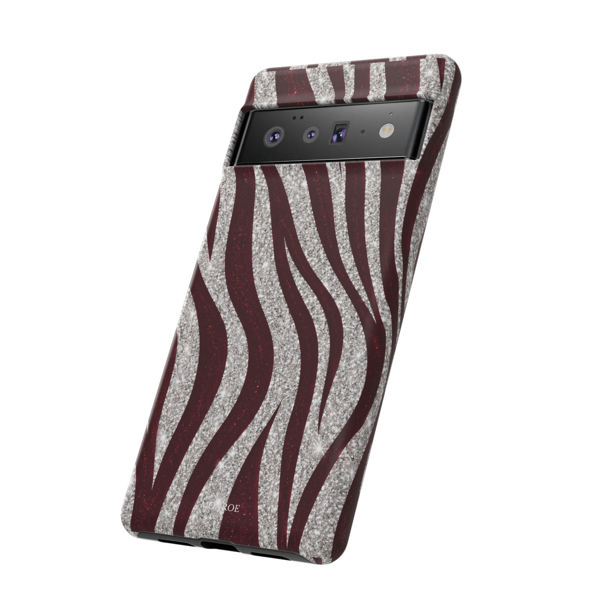 Burgundy Zebra Glitter Tough Case