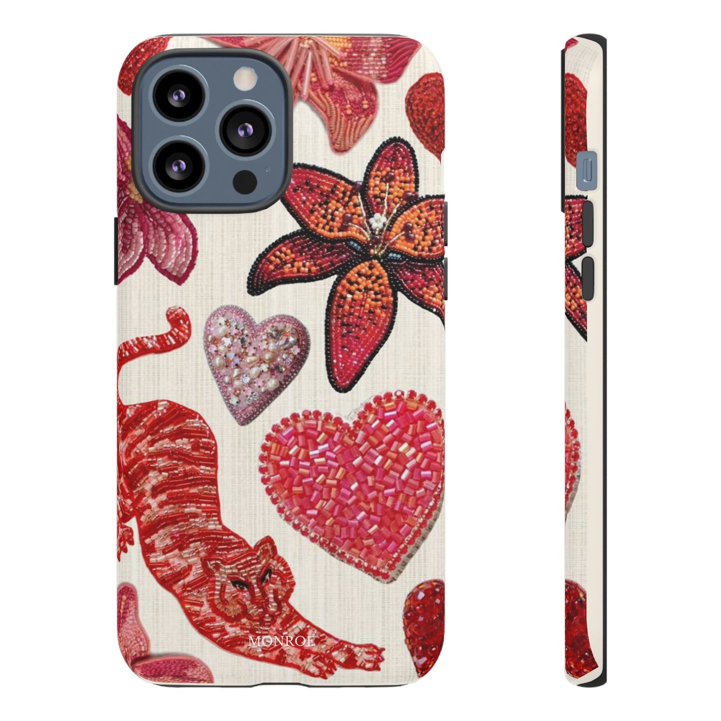 Floral & Heart Pattern Tough Case