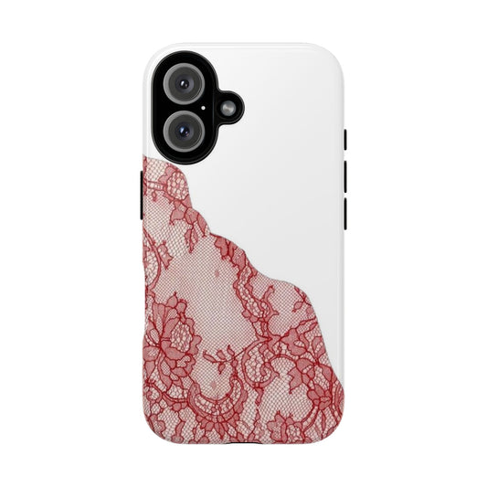 Red Lace Edge Tough Phone Case