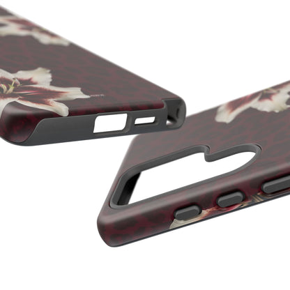 Burgundy Lily Leopard Tough Case