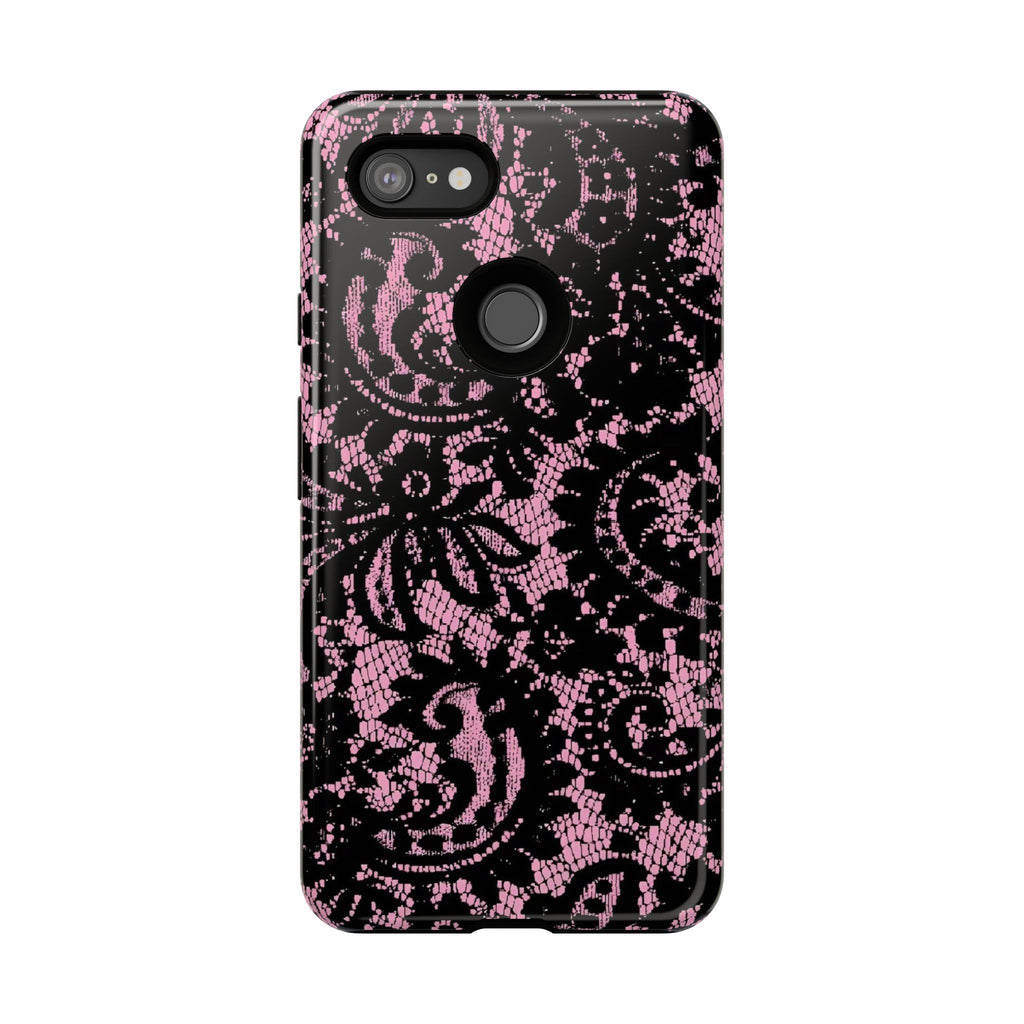 Pink Lace Pattern Tough Phone Case