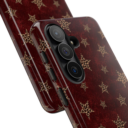 Burgundy Leopard Star Tough Case