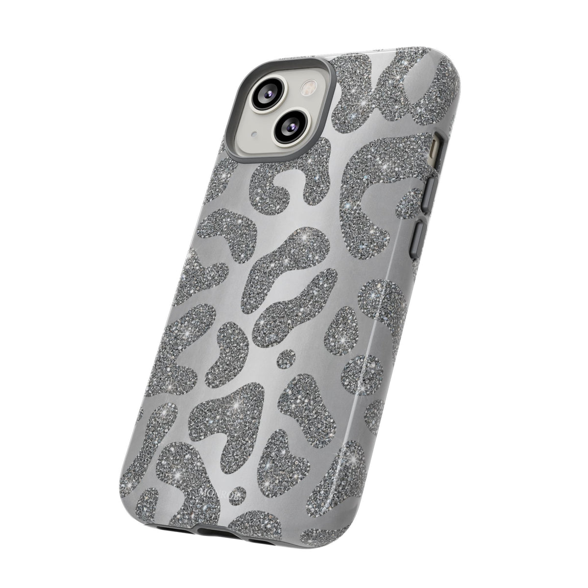 Silver Glitter Leopard Tough Case