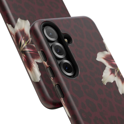 Burgundy Lily Leopard Tough Case