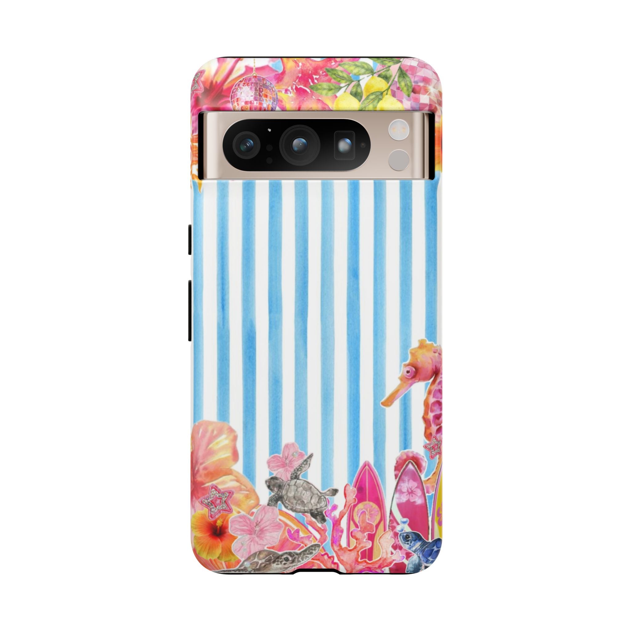 Beach Blue Striped Tough Phone Case