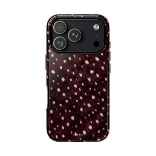 Burgundy Spotted Fur Tough Case