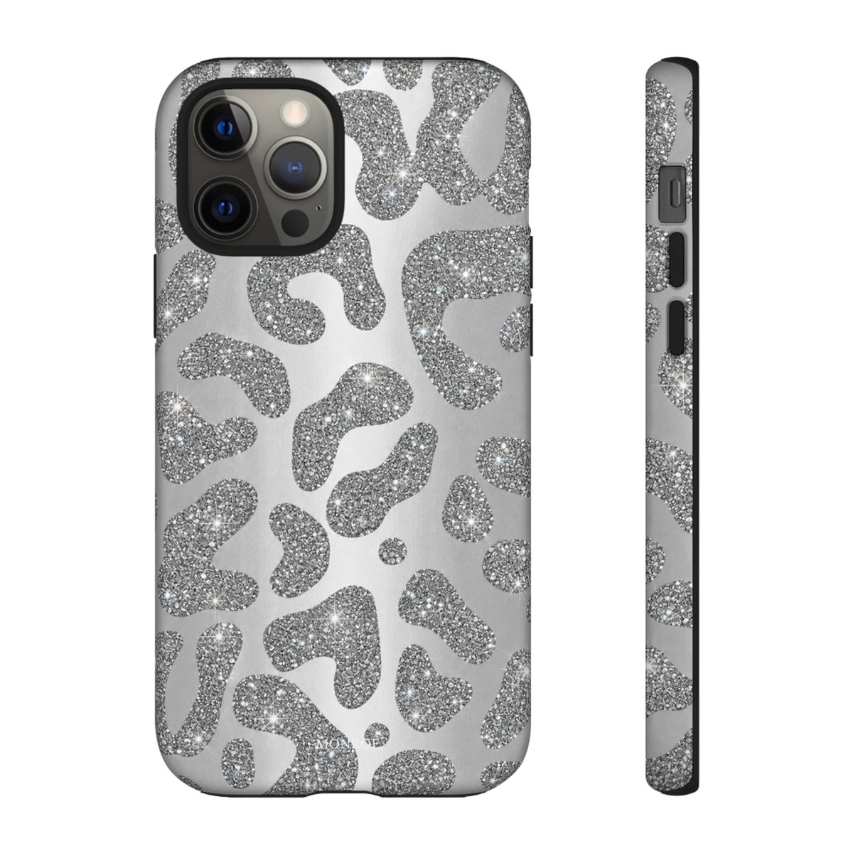 Silver Glitter Leopard Tough Case