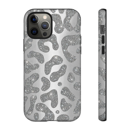 Silver Glitter Leopard Tough Case