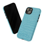 Croc Embossed Turquoise Phone Case