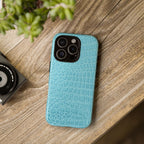 Croc Embossed Turquoise Phone Case