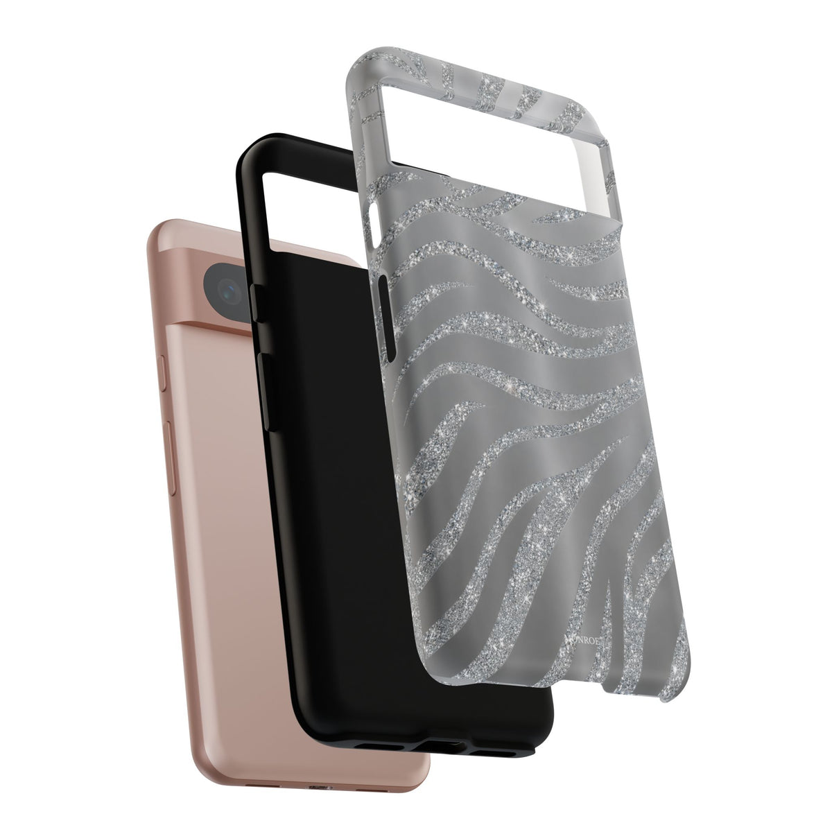 Silver Glitter Zebra Tough Case