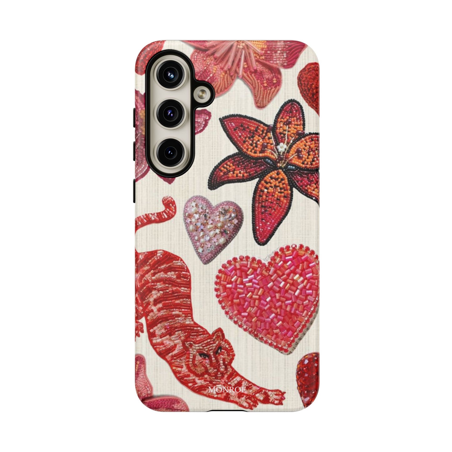 Floral & Heart Pattern Tough Case